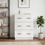 vidaXL Armoire à tiroirs Blanc brillant 66 x 34 5 x 87 cm