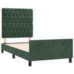 vidaXL Cadre de lit avec tête de lit Vert foncé 90x200 cm Velours