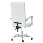 Chaise fauteuil siège pivotante de inclinable de bureau informatique étude similicuir blanc 02_0024231