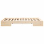 vidaXL Cadre de lit surélevé Marron 140 x 190 cm Bois massif en pin