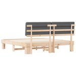 vidaXL Cadre de lit avec tête de lit rembourrée Gris foncé