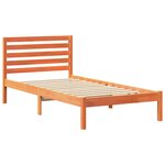 vidaXL Cadre de lit avec tête de lit Brun cire 75 x 190 cm Pin massif