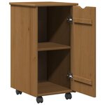vidaXL Cabinet roulant avec roue Marron miel 34 x 39 x 65 5 cm