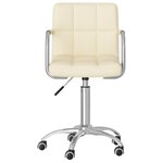 vidaXL Chaise pivotante de salle à manger Crème Tissu