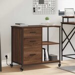 vidaXL Cabinet de Bureau avec roue Chêne marron 76 x 41 x 72 cm