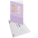 Carte D'anniversaire 35 Ans En Or - Violet - A Message - Pour Homme Et Femme - 11 5 X 17 Cm - Draeger paris