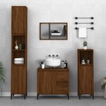 vidaXL Armoire de bain chêne marron 30x30x100 cm bois d'ingénierie