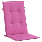 vidaXL Coussins de chaise de jardin à dossier haut lot de 2 rose tissu