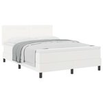 vidaXL Lit à ressorts avec matelas Blanc 160 x 200 cm Simili cuir