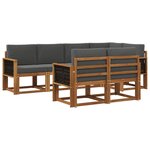 vidaXL Ensemble de canapés d'extérieur 7 pc Naturel et Anthracite