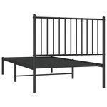 vidaXL Cadre de lit métal sans matelas avec tête de lit noir 90x190 cm