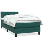 vidaXL Sommier à lattes de lit et matelas vert foncé 90x220 cm velours
