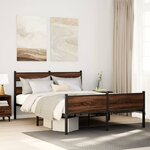 vidaXL Cadre de lit sans matelas chêne marron 137x190 cm