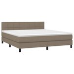 vidaXL Sommier à lattes de lit avec matelas Taupe 180x200 cm Tissu
