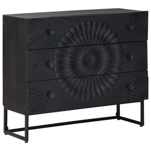 vidaXL Armoire à tiroirs avec tiroir Noir 75 x 30 x 65 cm