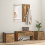 vidaXL Ensemble de meubles de couloir Chêne fumé Bois d'ingénierie