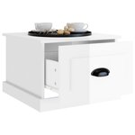 vidaXL Table basse blanc brillant 50x50x35 cm bois d'ingénierie