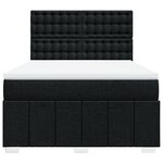vidaXL Sommier à lattes de lit avec matelas Noir 140x190 cm Tissu