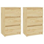 vidaXL Tables de chevet 2 Pièces 40x29 5x64 cm bois de pin solide