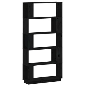 vidaXL Bibliothèque/Séparateur de pièce Noir 80x25x163 5 cm Pin massif