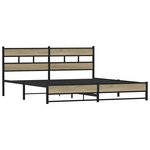 vidaXL Cadre de lit en métal sans matelas chêne sonoma 183x213 cm