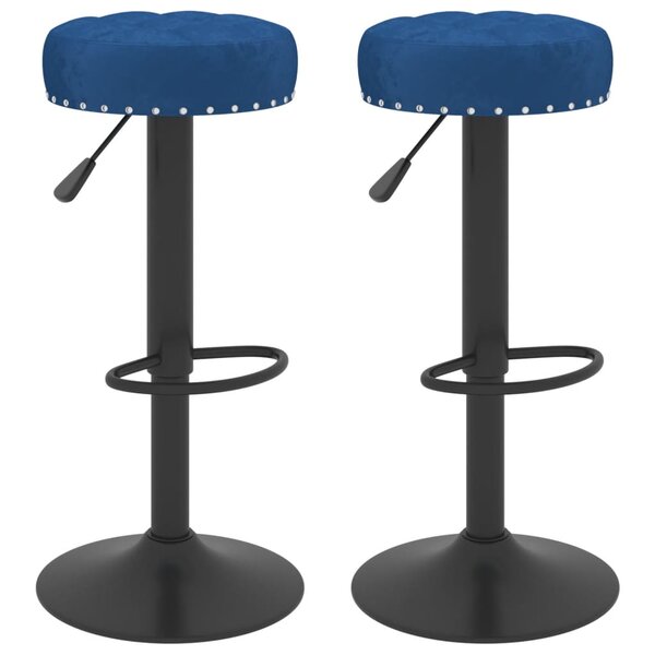 vidaXL Tabourets de bar lot de 2 bleu velours