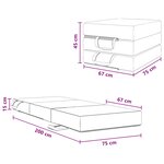 vidaXL Canapé-lit pliable 75 x 67 x 45 cm Gris foncé