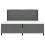 vidaXL Lit à ressorts avec matelas gris foncé 200 x 200 cm en tissu.