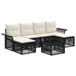 vidaXL Ensemble de canapé de jardin 7 Pièces Noir polyrotin