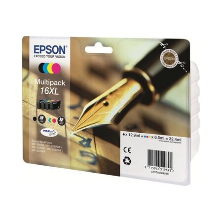 EPSON Multipack T1636 - Stylo Plume - Noir, Cyan, Magenta, Jaune XL