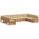 vidaXL Ensemble de canapés d'extérieur 9 Pièces Naturel et Beige