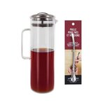 Carafe à thé glacé 1 5 litre + paille inox avec filtre