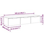 vidaXL Armoire murale Blanc brillant 102x30x20 cm Bois d'ingénierie