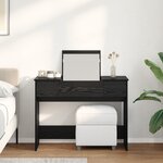 vidaXL Coiffeuse avec miroir Chêne noir 100x45x76 cm