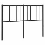 vidaXL Tête de lit de remplacement métal noir 150 cm