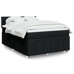 vidaXL Sommier à lattes de lit avec matelas Noir 140x190 cm Tissu