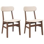 vidaXL Chaises à manger coussins 2 Pièces marron bois massif caoutchouc