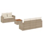 vidaXL Salon de jardin avec coussins 6 Pièces beige résine tressée