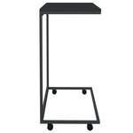 vidaXL Table d'appoint avec roues noir 55x35x70 cm bois d'ingénierie
