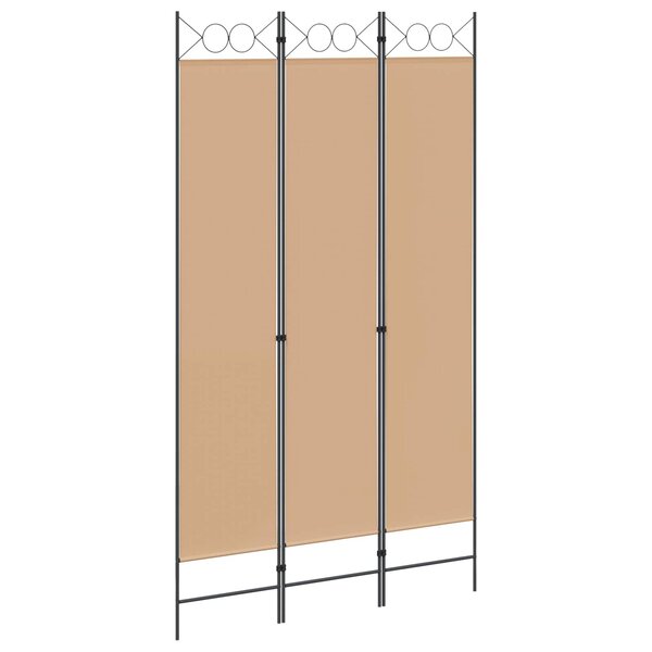 vidaXL Paravent à 3 panneaux Beige 120 x 220 cm Tissu