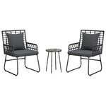 vidaXL Ensemble de salle à manger pour jardin 3 Pièces Noir  Anthracite