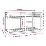 vidaXL Lit superposé sans matelas blanc 75x190 cm bois de pin massif