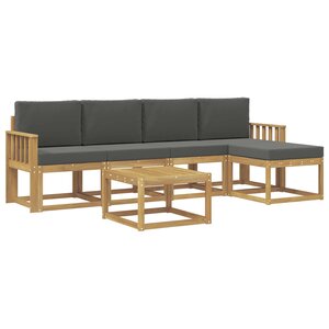 vidaXL Ensemble de canapés d'extérieur 6 pc Blanc et anthracite