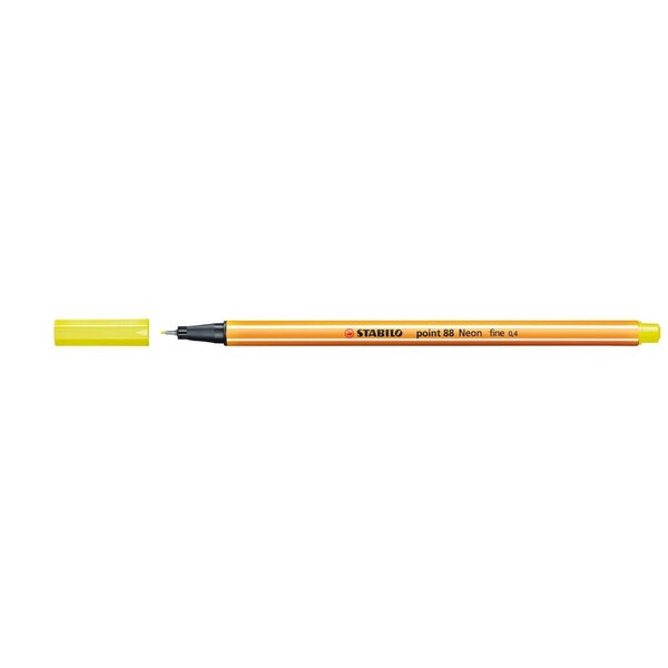 Stylo-feutre point 88 pointe fine 0 4 mm jaune fluo x 10 stabilo