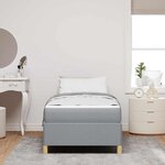 vidaXL Cadre de lit avec matelas Gris clair 90 x 200 cm tissu