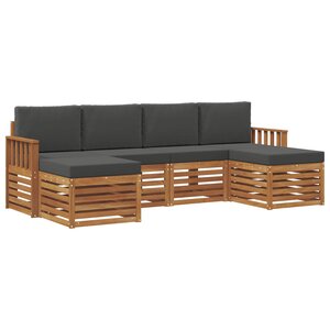 vidaXL Ensembles de canapés avec coussin 6 Pièces Naturel et Anthracite