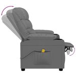 vidaXL Fauteuil de massage Gris Similicuir