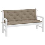 vidaXL Coussins de banc jardin lot de 2 taupe 150x50x7 cm tissu Oxford