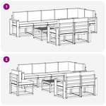 vidaXL Ensemble de canapés d'extérieur 9 Pièces Blanc et crème Polyester