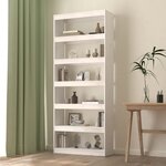 vidaXL Bibliothèque/Séparateur de pièce Blanc 80x30x199 5cm Pin massif